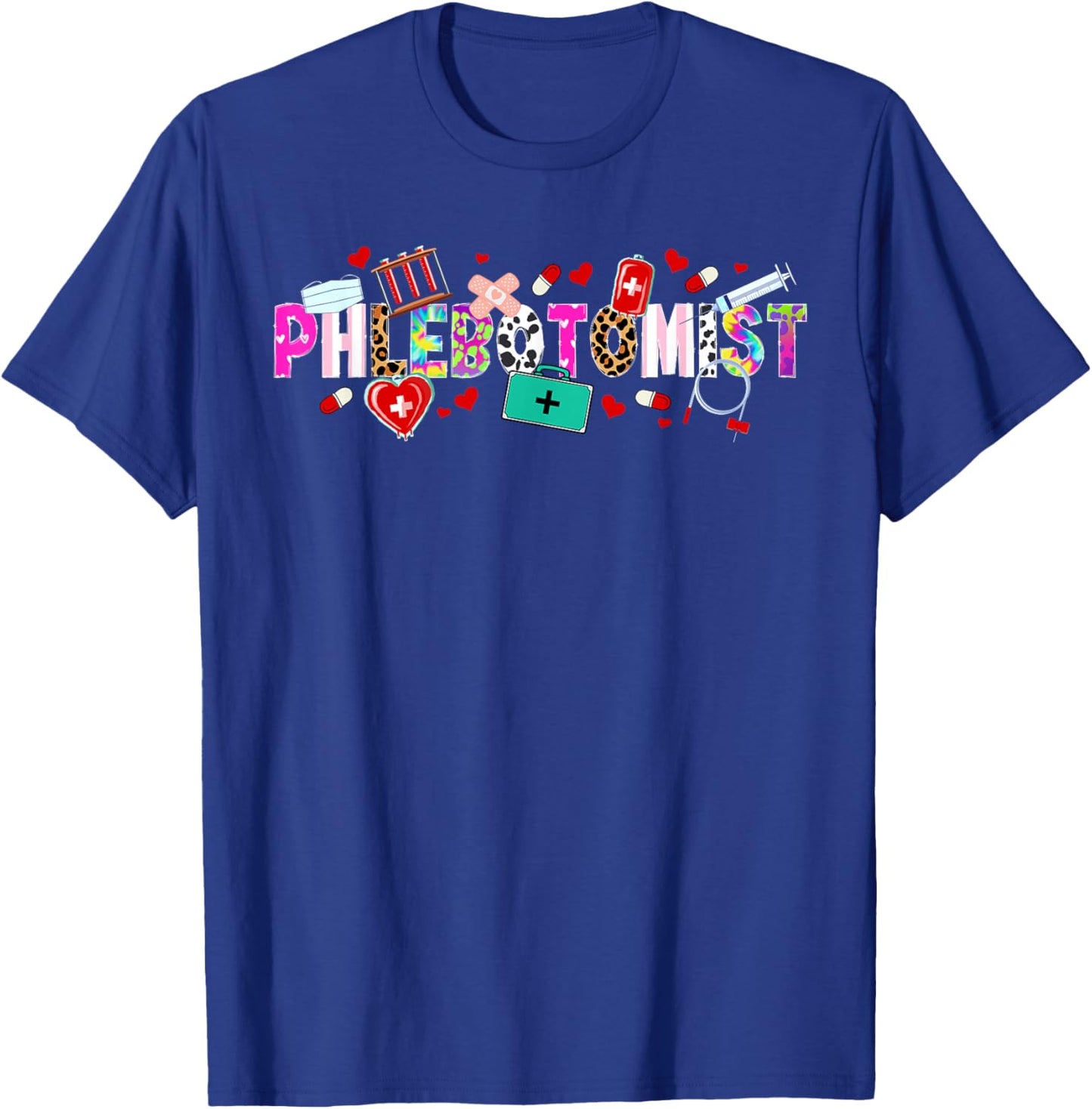 Phlebotomist Leopard Phlebotomy Phlebotomist T-Shirt - T-Shirt | Royal