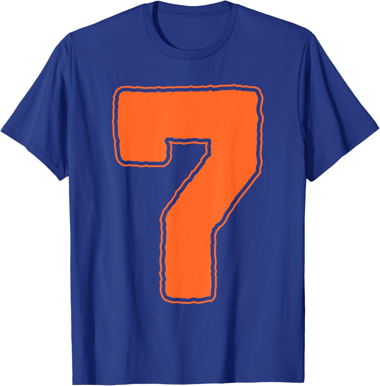 Number 7 7th Birthday Boy Seven Halloween Happy Birthday T-Shirt - T-Shirt | Royal