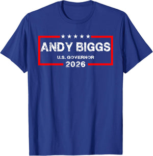 Andy Biggs for Governor of Arizona 2026 Retro US Flag T-Shirt - T-Shirt | Royal