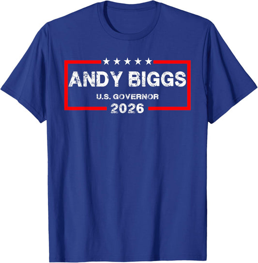 Andy Biggs for Governor of Arizona 2026 Retro US Flag T-Shirt - T-Shirt | Royal