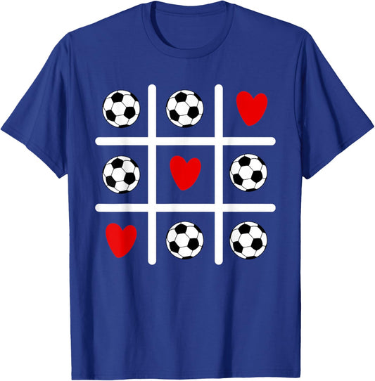Valentine Soccer Love Heart Player Mom Dad Fan Sports Lovers T-Shirt - T-Shirt | Royal