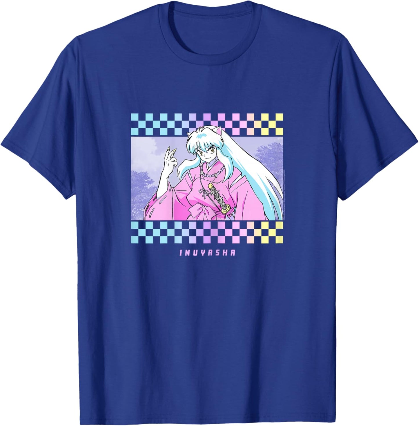 Half-Demon Checkered Artwork T-Shirt - T-Shirt | Royal