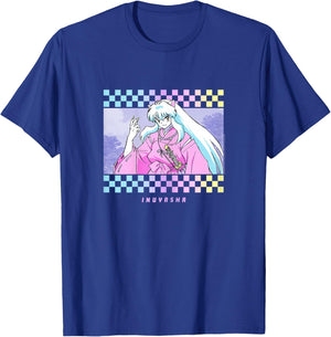Half-Demon Checkered Artwork T-Shirt - T-Shirt | Royal