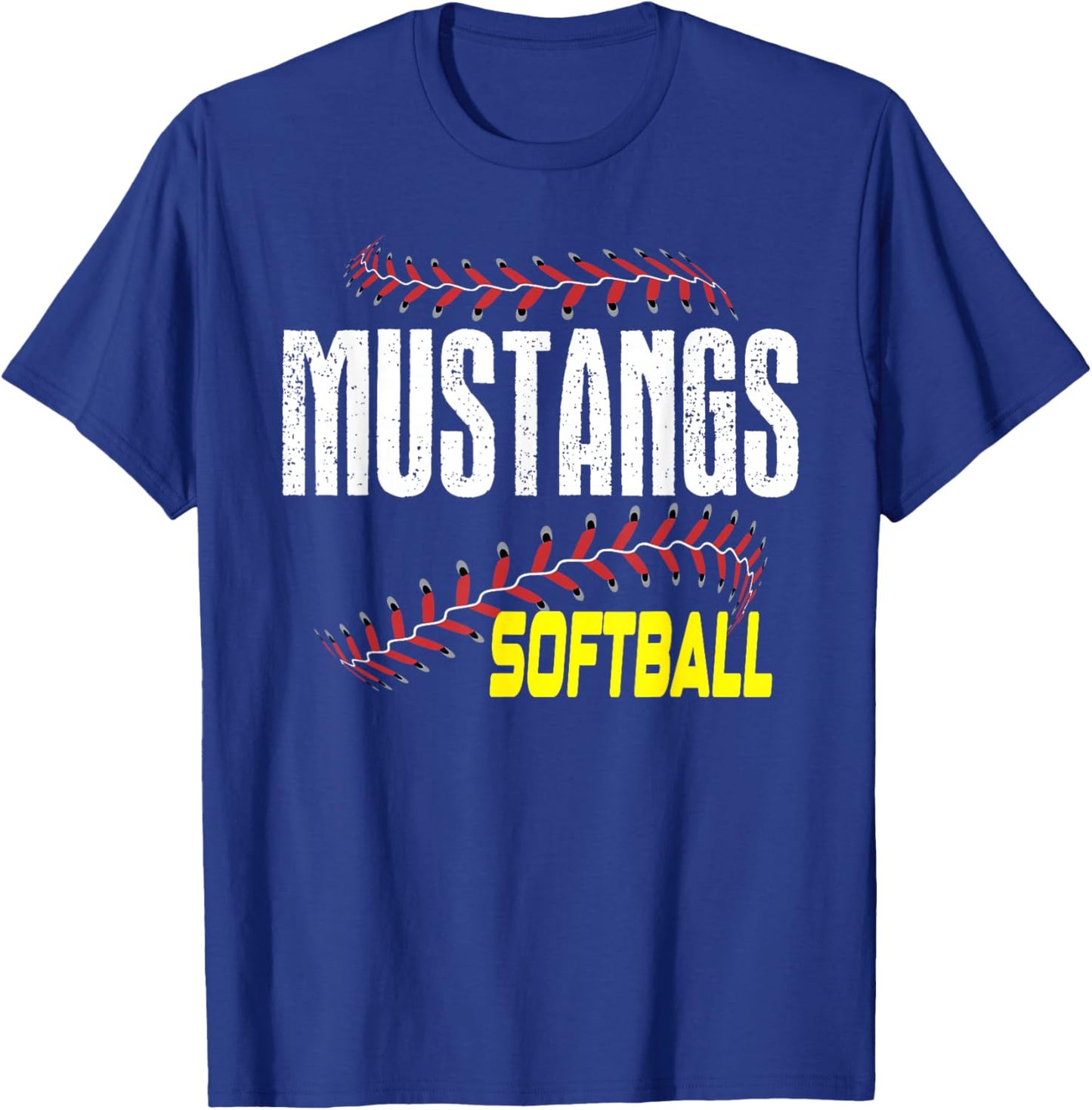 Mustangs Softball Mom School Spirit Mascot Mustang Pride T-Shirt - T-Shirt | Royal