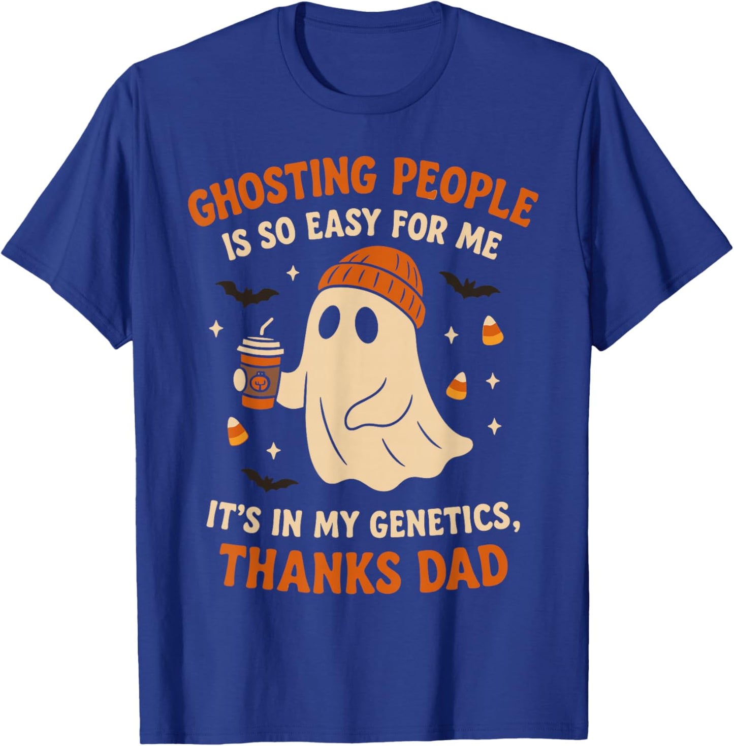 Ghosting People Funny Spooky Halloween Ghost T-Shirt - T-Shirt | Royal