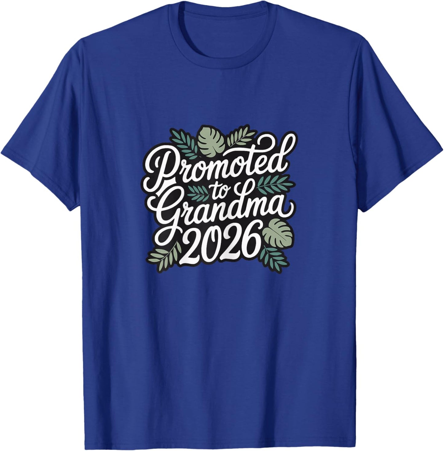 Promoted to Grandma 2026 Tropical Monstera Baby Announcement T-Shirt - T-Shirt | Royal