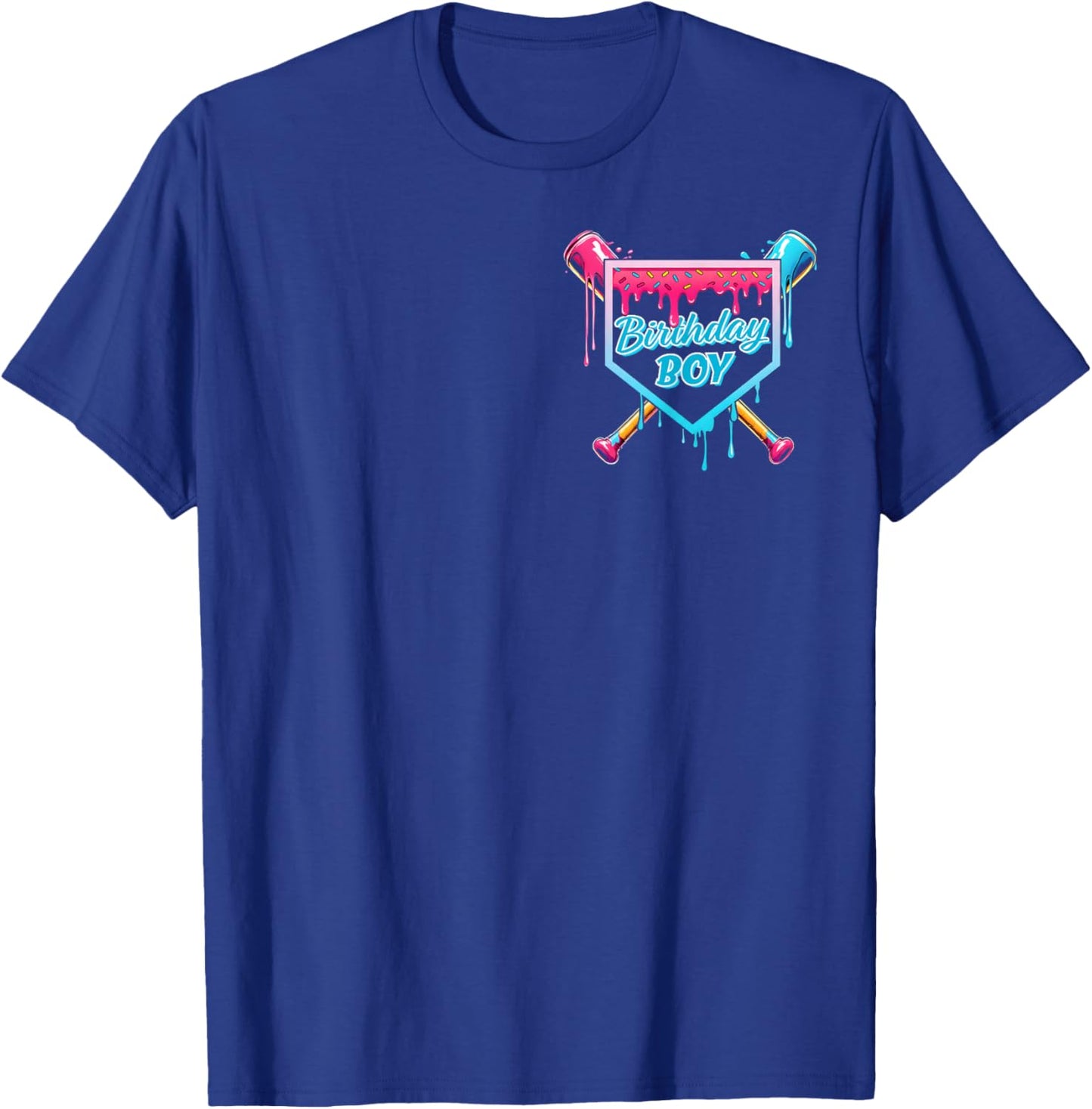Baseball 10 Year Old Ice Cream Drip 10th Birthday Boys T-Shirt - T-Shirt | Royal