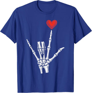 Skeleton Heart Hand Valentines Day Women T-Shirt - T-Shirt | Royal