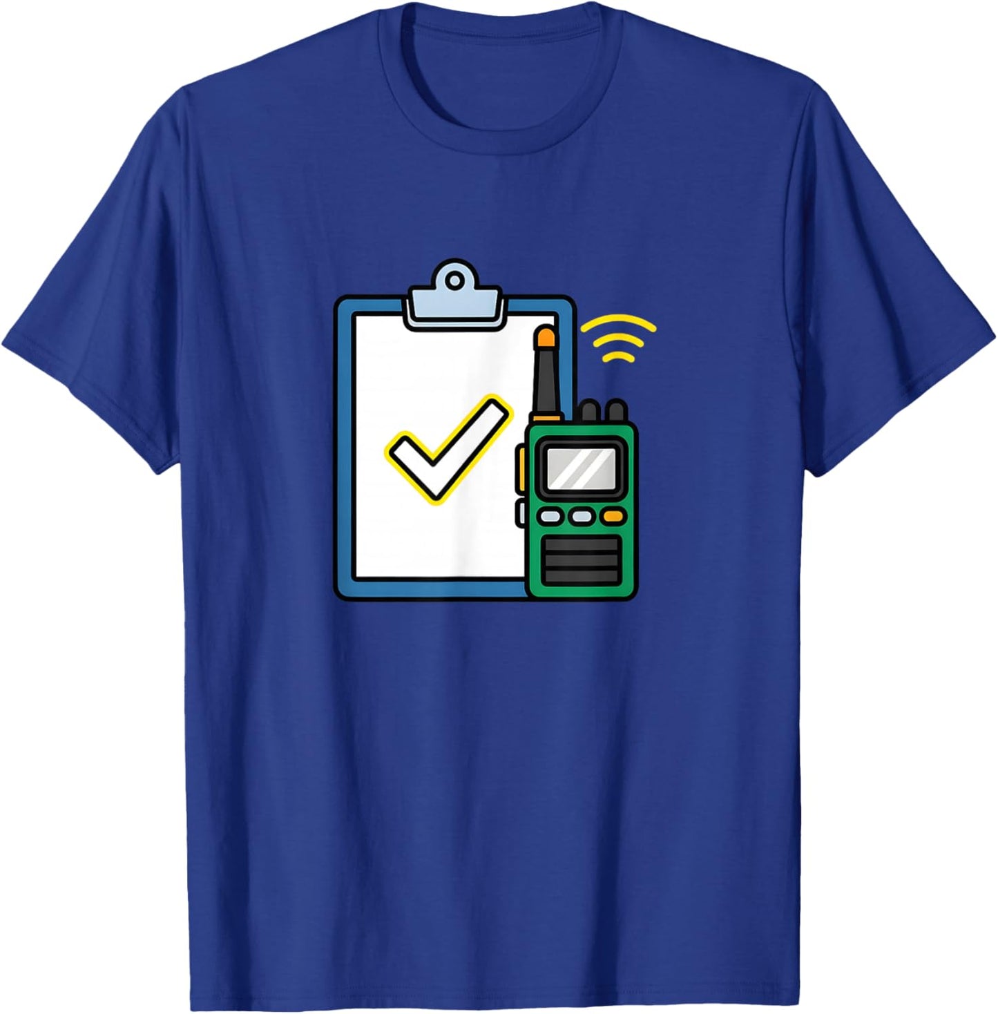 Security Walkie Talkie Safety Checklist Icon T-Shirt - T-Shirt | Royal