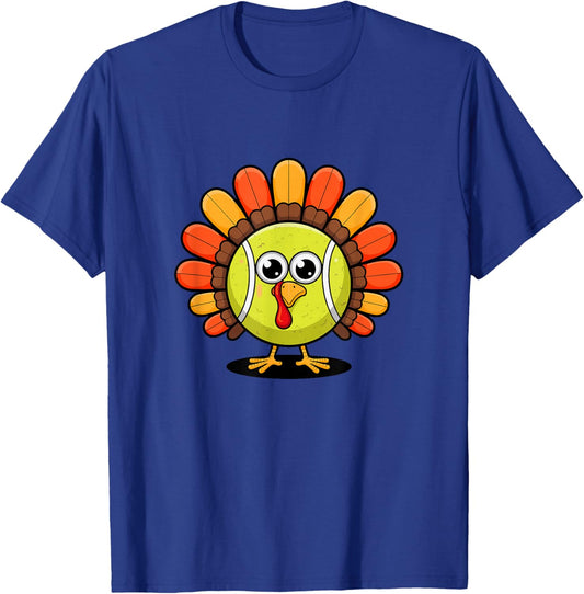 Thanksgiving Turkey Tennis Ball T-Shirt - T-Shirt | Royal