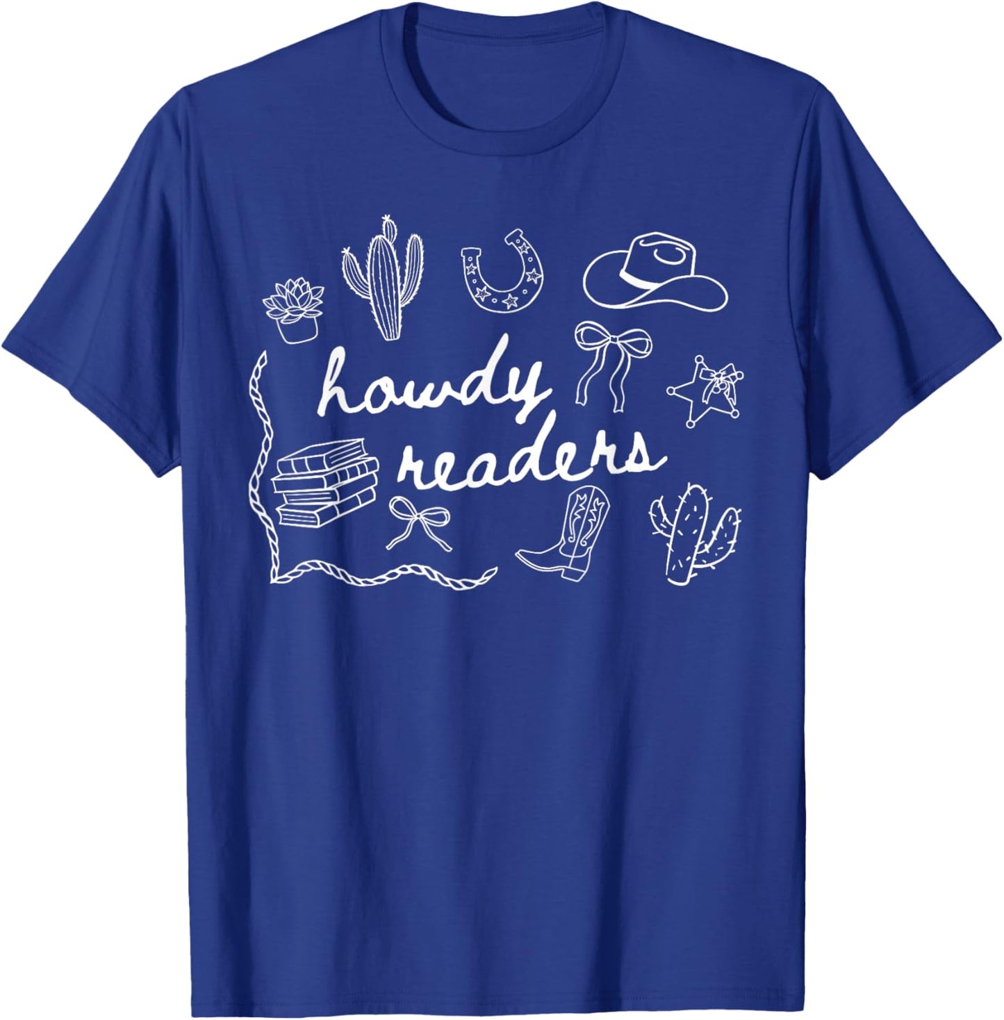 Howdy English Teacher Cowgirl Cowboy ELA Teaching Student T-Shirt - T-Shirt | Royal
