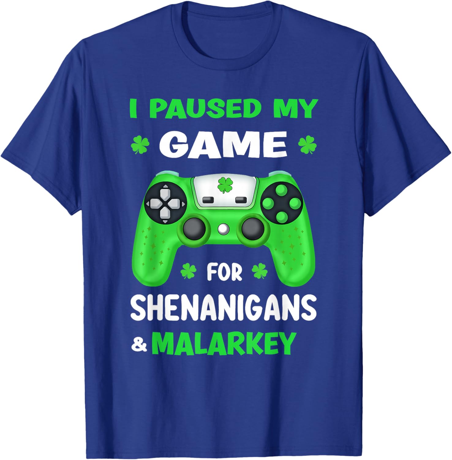 St Patricks Day Shamrock Gaming Shenanigans Boys Men T-Shirt - T-Shirt | Royal