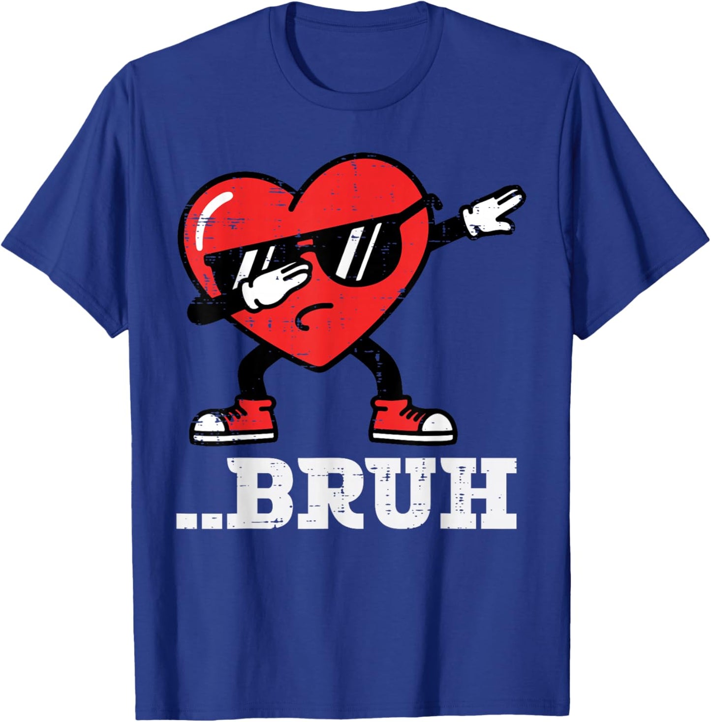 Valentines Day Heart Dab Bruh Funny Meme Boys Kids Men Women T-Shirt - T-Shirt | Royal