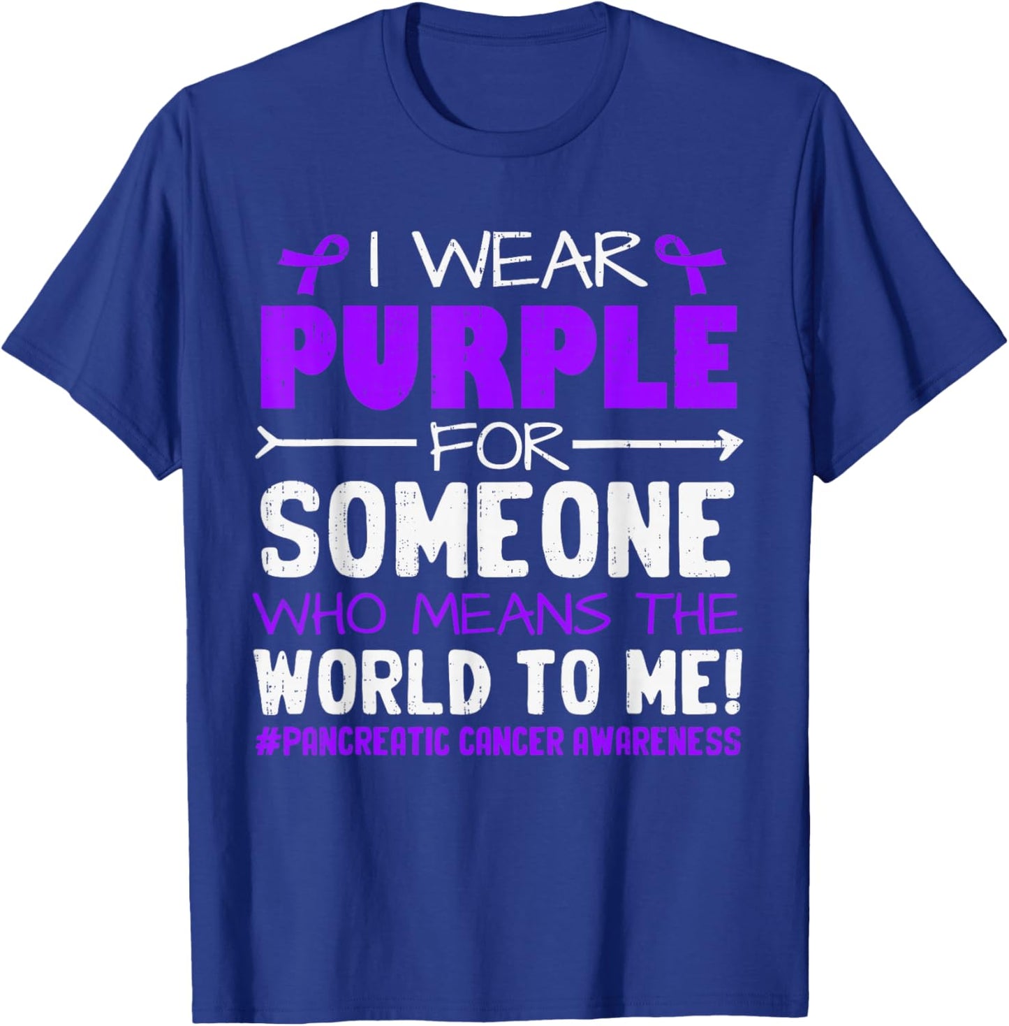 Pancreatic Cancer Awareness Ribbon Purple Women Kids T-Shirt - T-Shirt | Royal