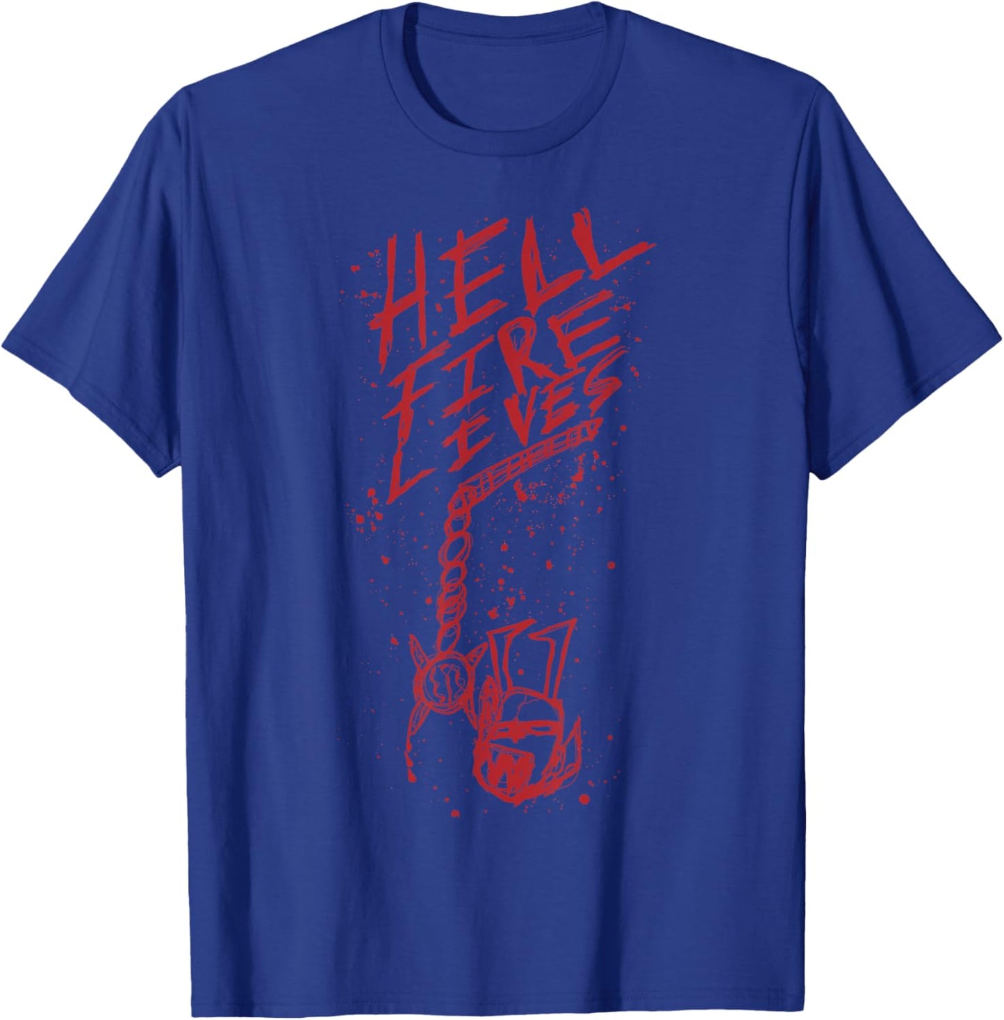 Stranger Things Hell Fire Lives Flail Art T-Shirt - T-Shirt | Royal