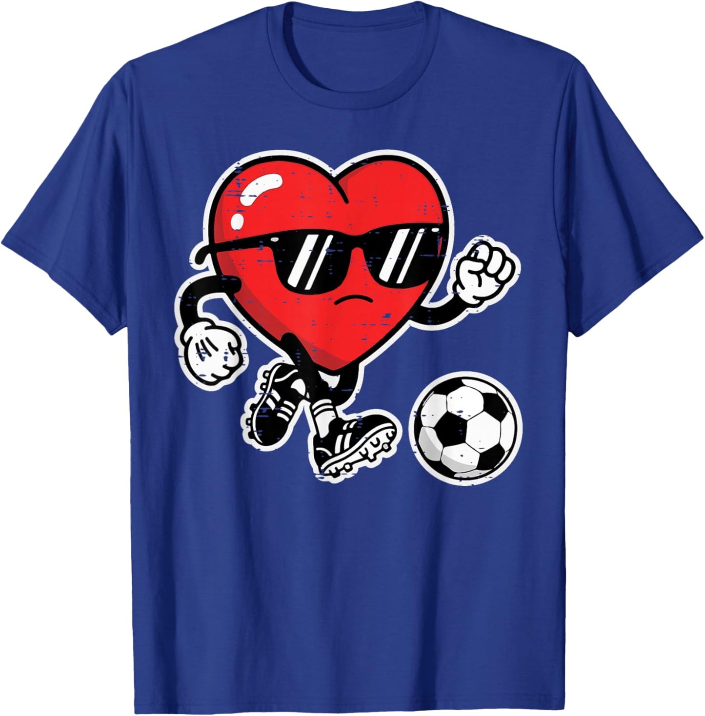 Valentines Day Heart Soccer Football Boys Kids Youth Men T-Shirt - T-Shirt | Royal