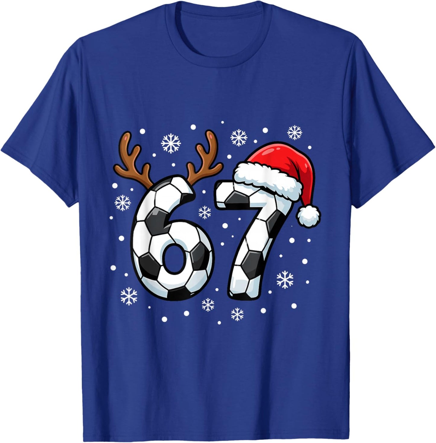 Football Soccer Christmas Six Seven Alpha Generation Meme 67 T-Shirt - T-Shirt | Royal