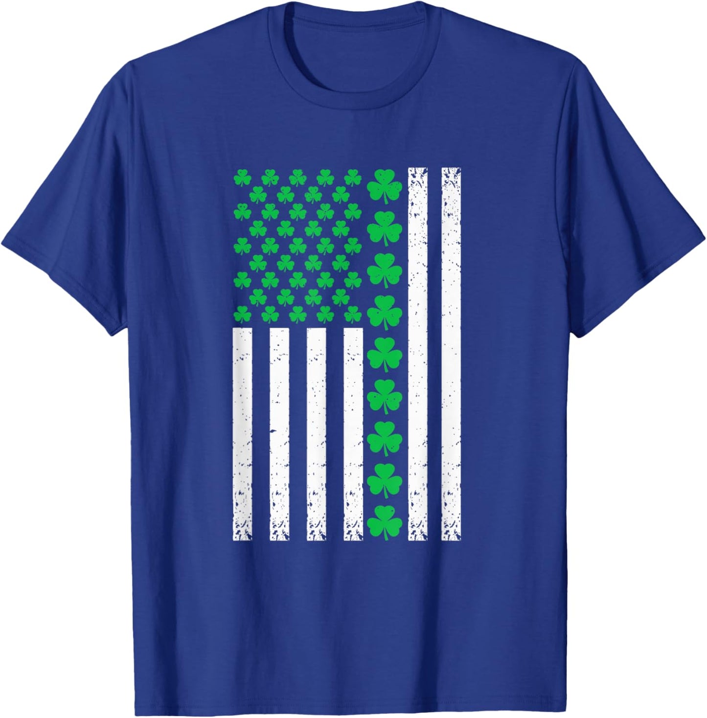 US American Flag with Shamrocks St Patricks Day Men Women T-Shirt - T-Shirt | Royal