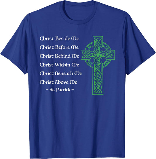 Prayer St Patricks Day Catholic Christian Celtic Cross Faith T-Shirt - T-Shirt | Royal