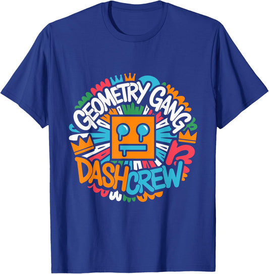 Geometry Gang Dash Crew Video Gamer T-Shirt - T-Shirt | Royal