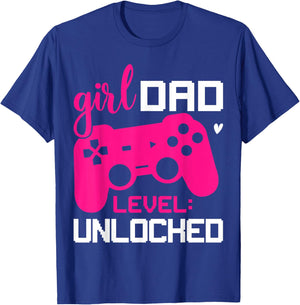 Girl Dad Level: Unlocked New Girl Dad Gifts for Hospital T-Shirt - T-Shirt | Royal