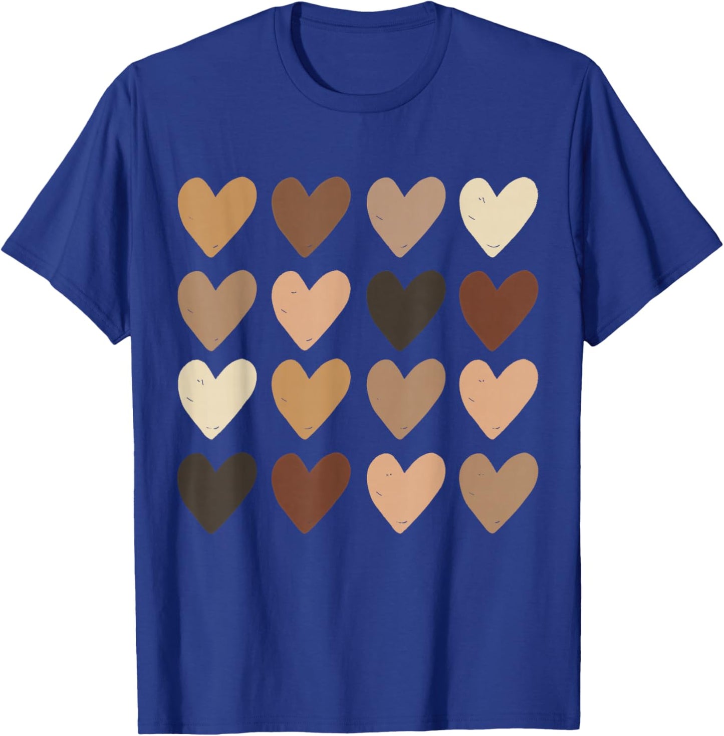 Black History Hearts African American Girls Kids Youth Women T-Shirt - T-Shirt | Royal
