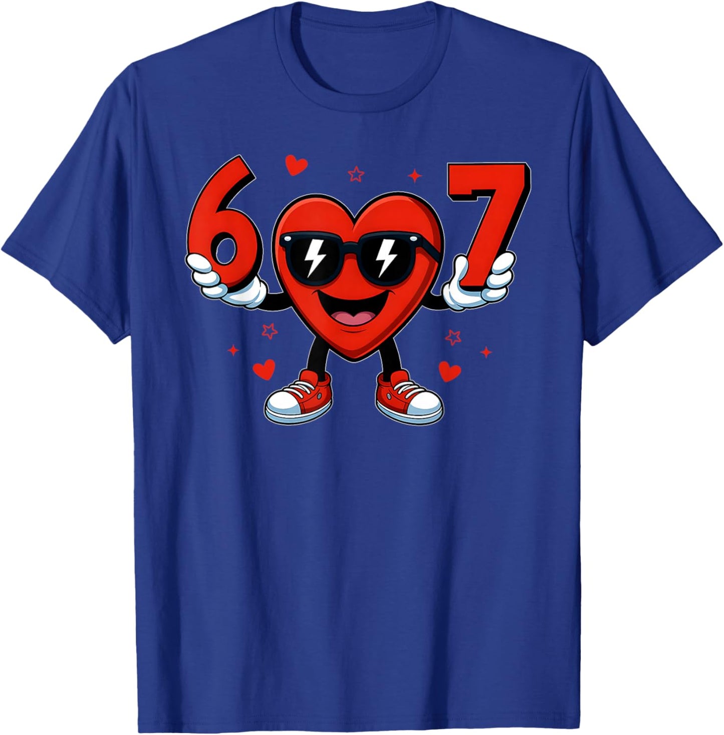 Funny Six Seven 6 7 Valentines Day Boys Girls Kids 67 Meme T-Shirt - T-Shirt | Royal