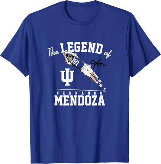 The Legend of Fernando Mendoza - Indiana Hoosiers Football T-Shirt - T-Shirt | Royal