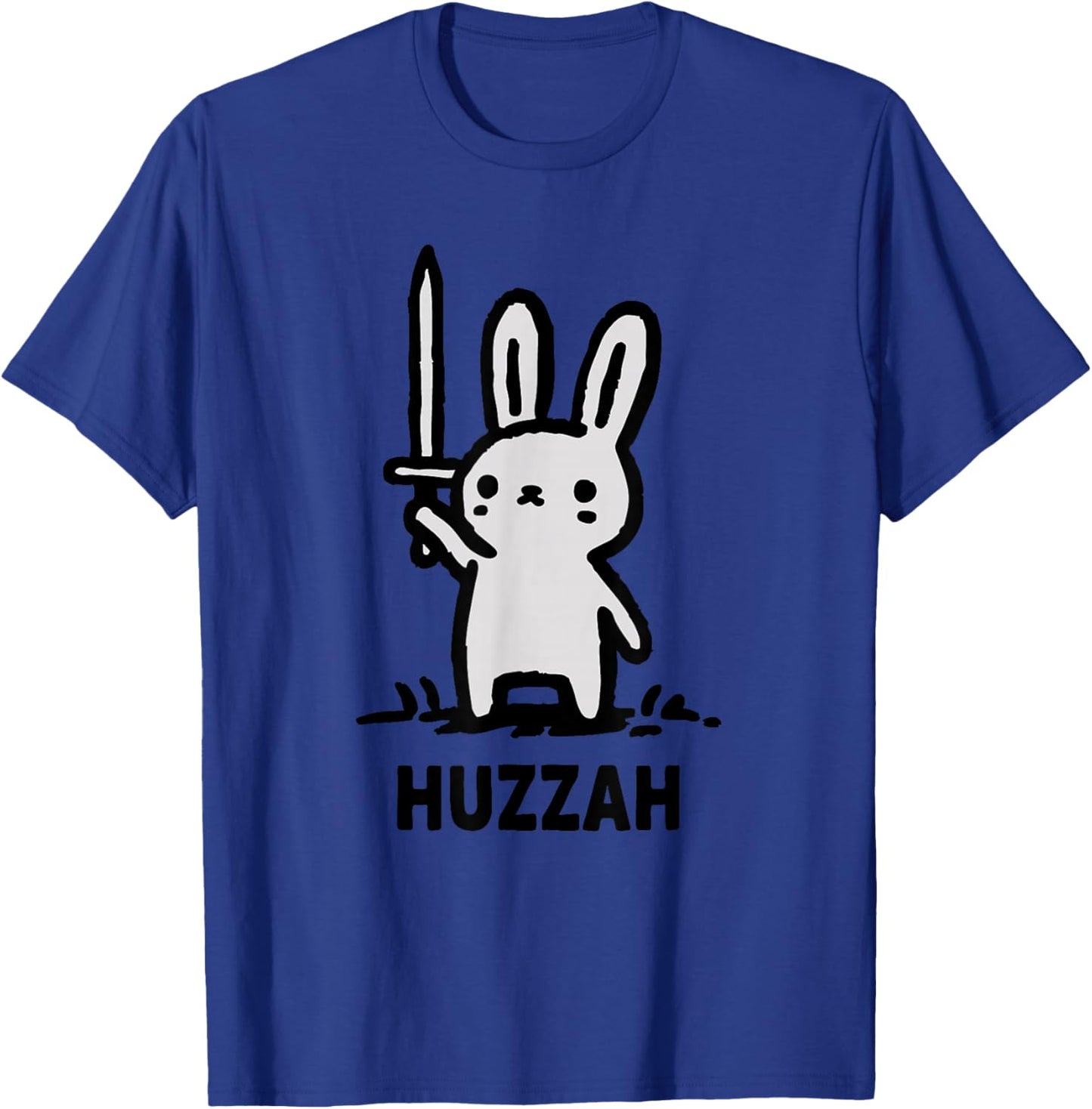 Huzzah Bunny Knight Funny Sword Meme Quote Animal Design T-Shirt - T-Shirt | Royal