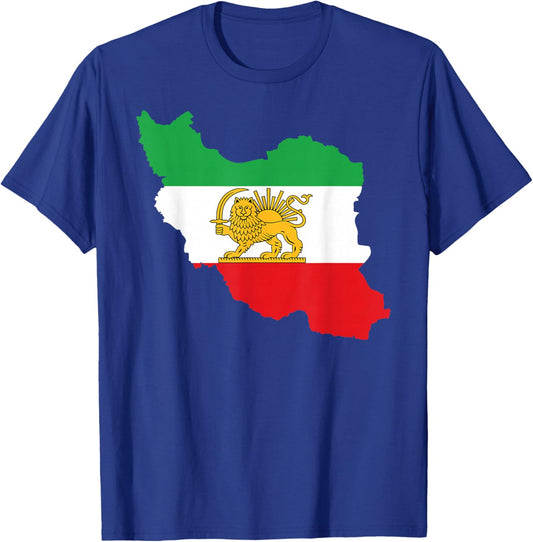 Iran Flag Map Lion Persian Iranian Men Women Kids T-Shirt - T-Shirt | Royal