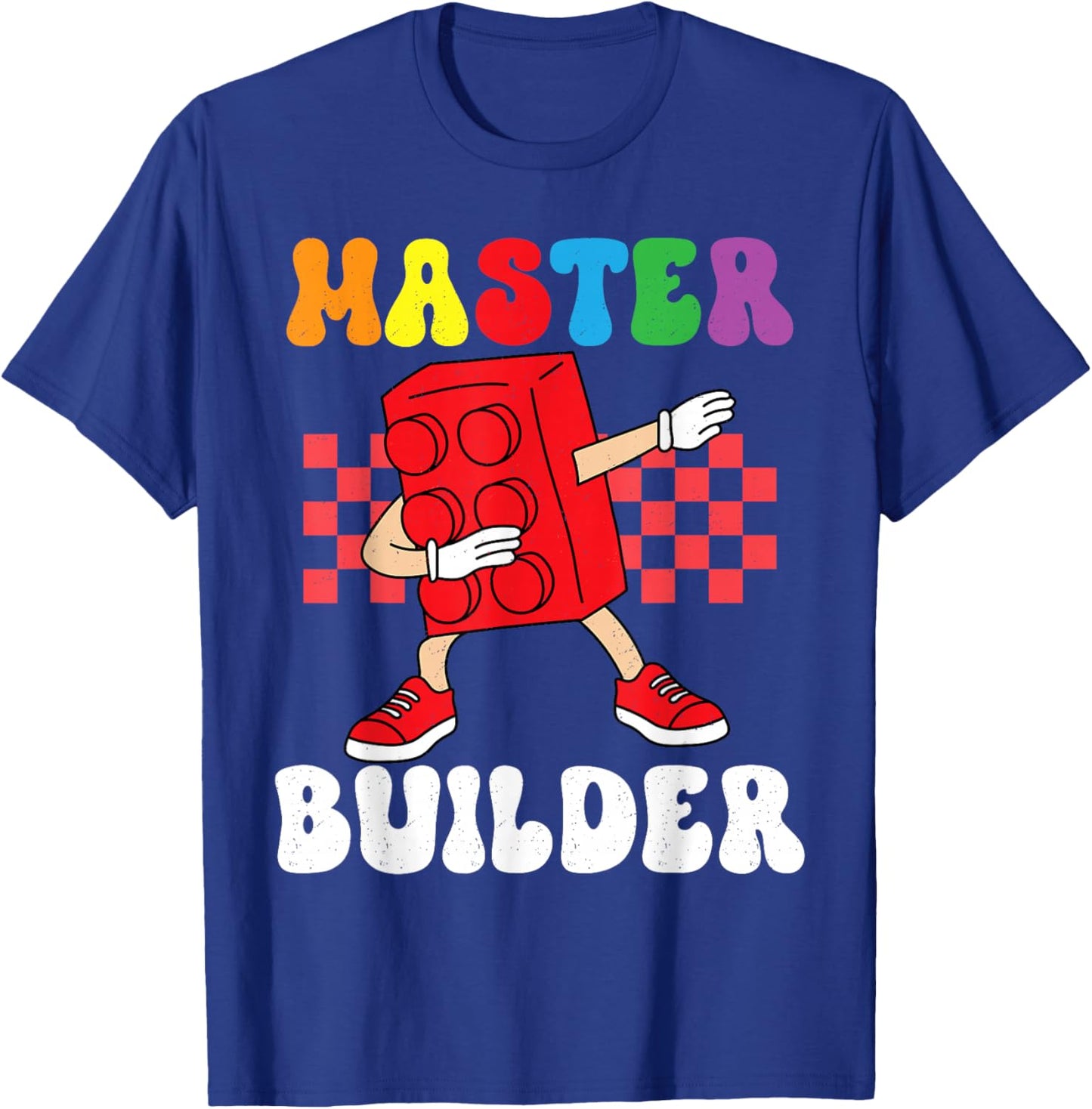 Dabbing Kids Master Builder Funny Building Blocks Brick Boys T-Shirt - T-Shirt | Royal