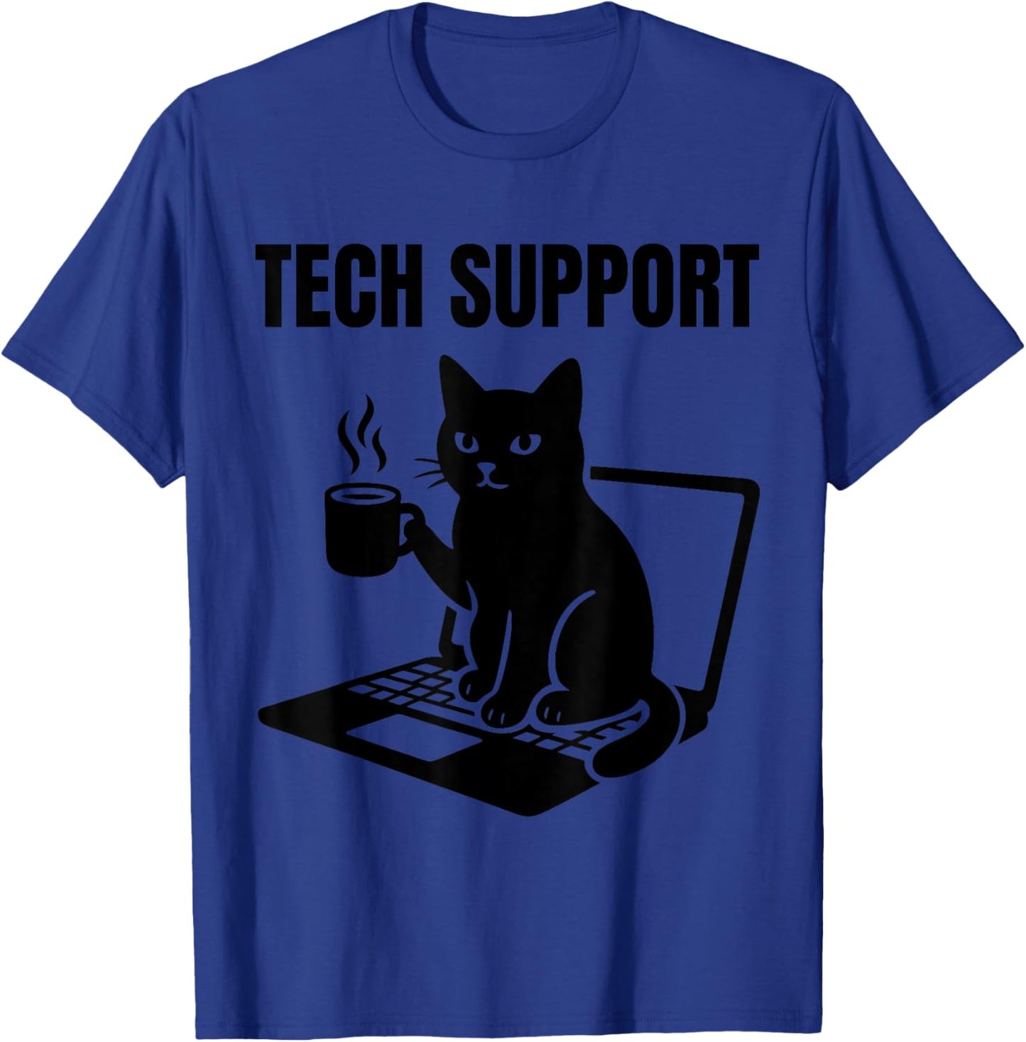 Tech Support Funny Cute Cat Lover T-Shirt - T-Shirt | Royal