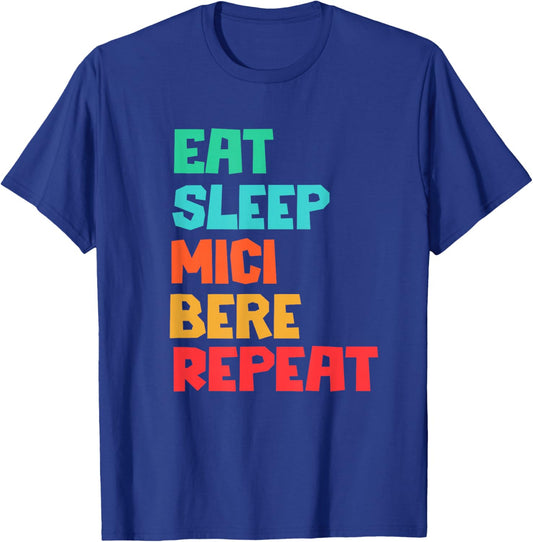 Eat Sleep Mici Bere Repeat Funny Romanian BBQ T-Shirt - T-Shirt | Royal