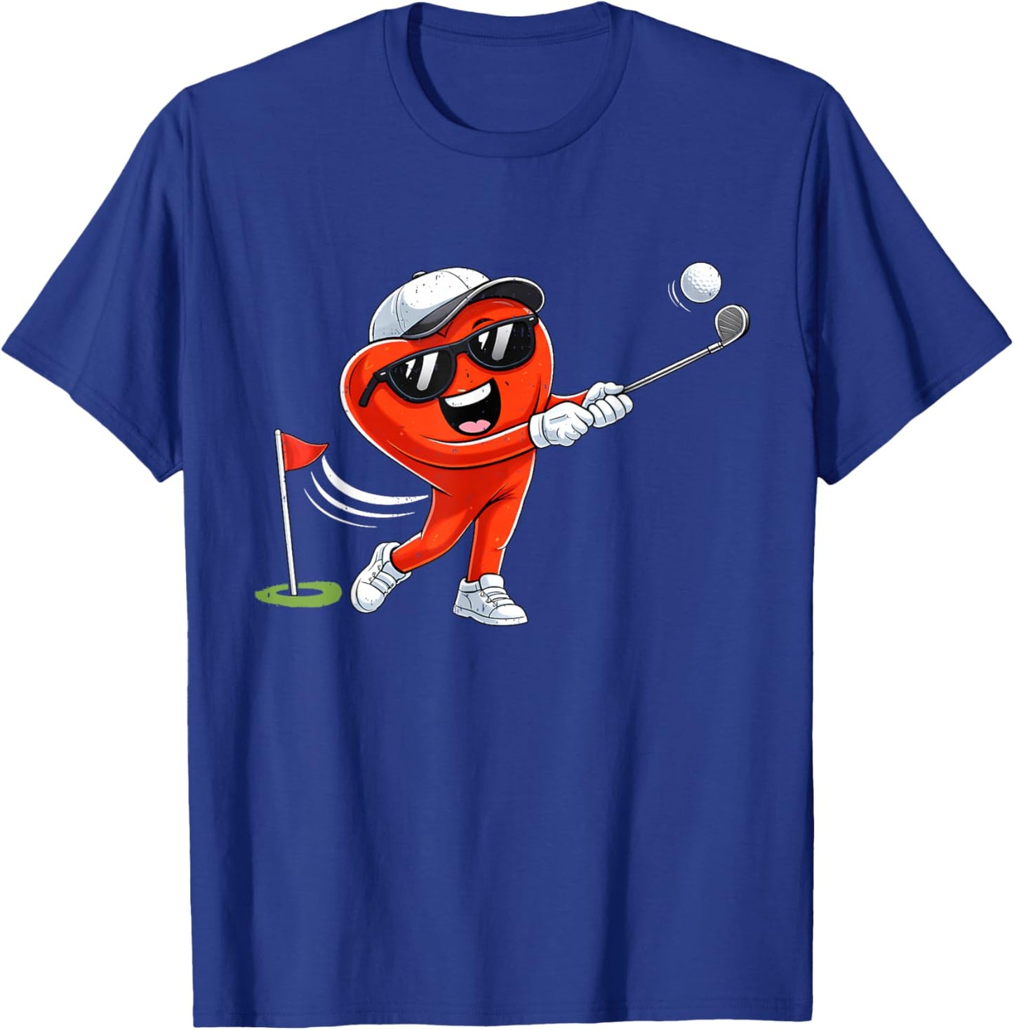 Valentine Golf Heart Sport Golfer Valentines Day Men Boy Kid T-Shirt - T-Shirt | Royal