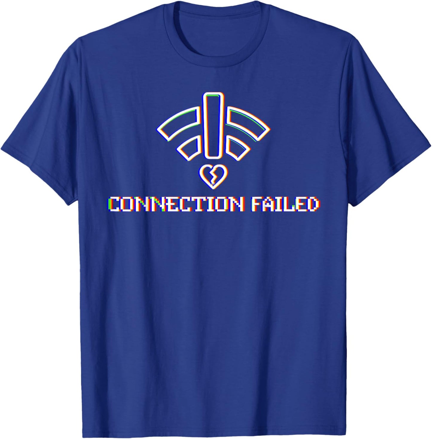 Connection Failed Glitch WiFi Funny Anti Valentines Day T-Shirt - T-Shirt | Royal