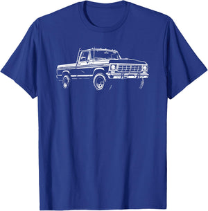 1977 4x4 Highboy Dentside Truck Silhouette 73-79 Dentside T-Shirt - T-Shirt | Royal