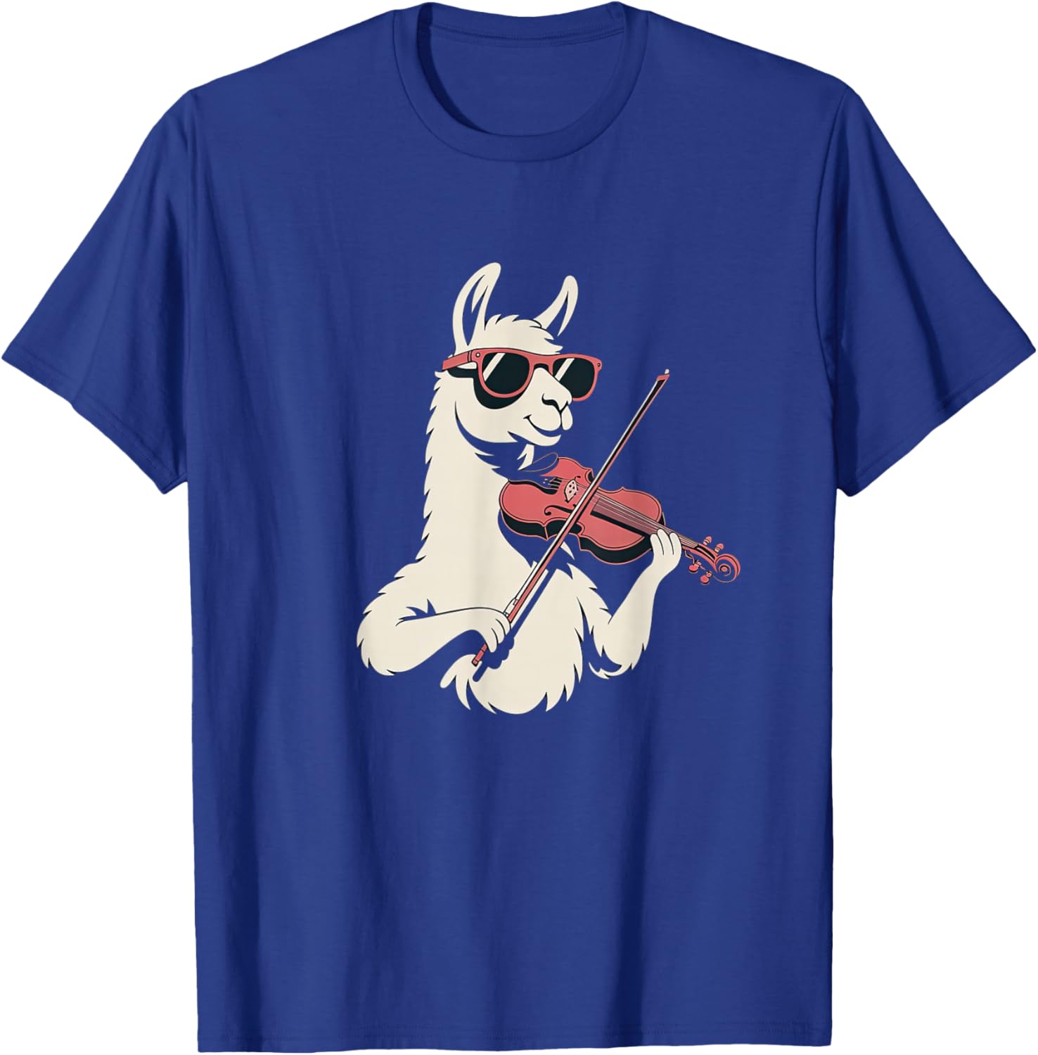 Cool Llama Violin Graphic for Music and Animal Fans T-Shirt - T-Shirt | Royal