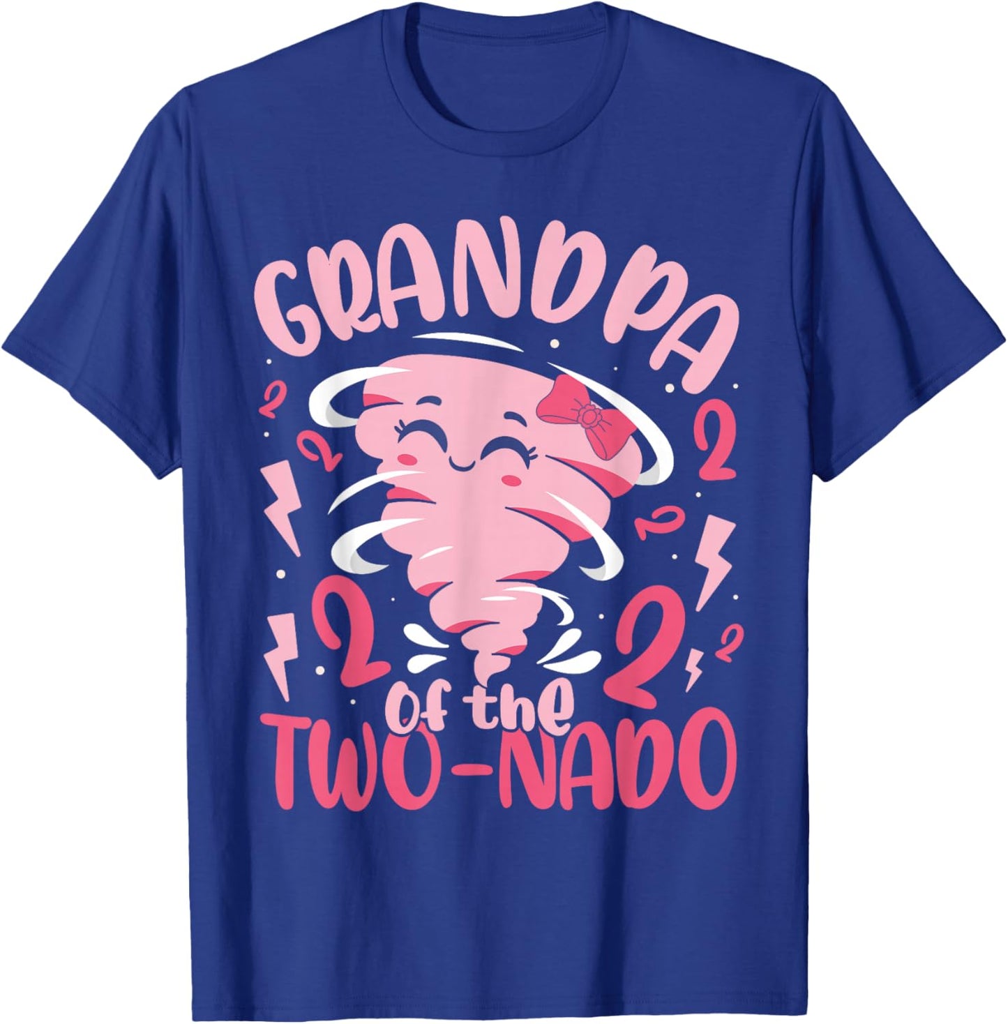Grandpa of The Two-nado Tornado Themed 2nd Birthday Party T-Shirt - T-Shirt | Royal