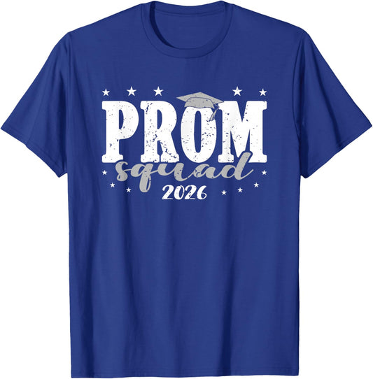 Prom Squad 2026 Graduate Funny Prom Class of 2026 T-Shirt - T-Shirt | Royal