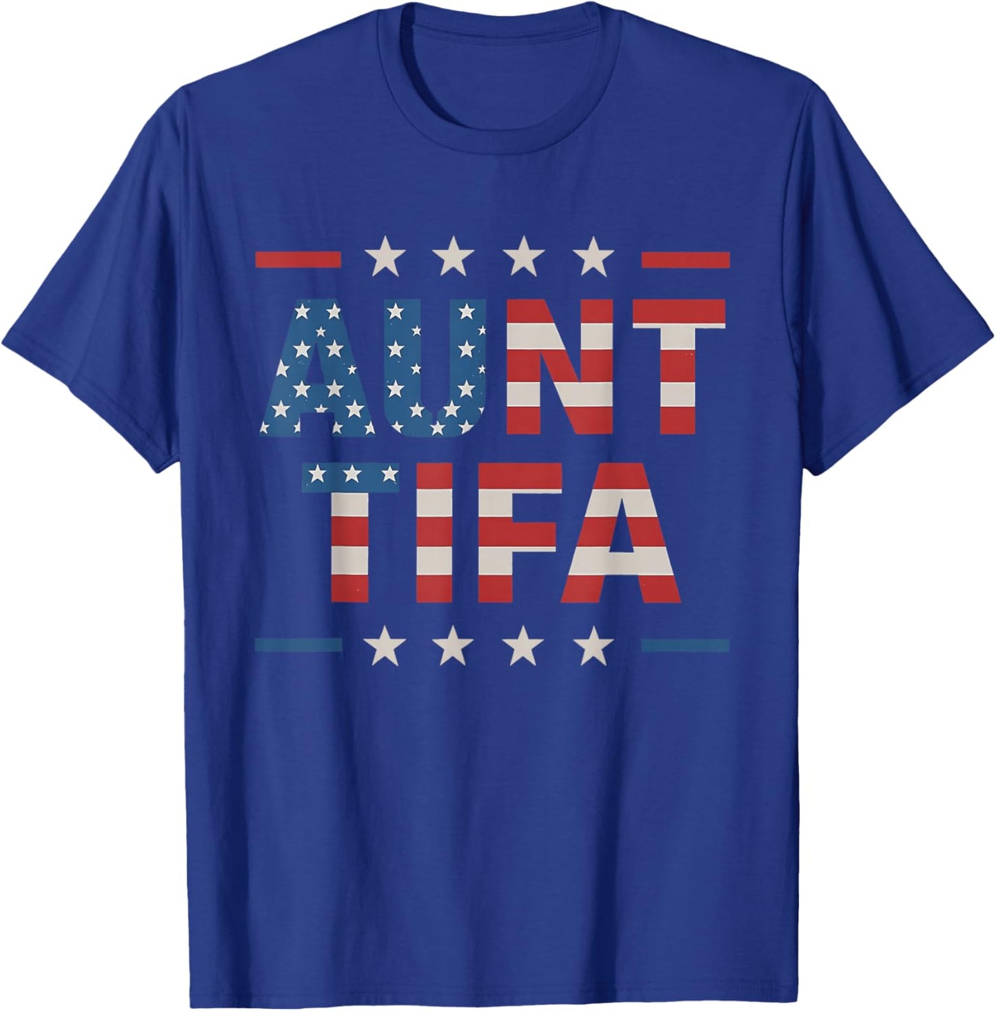 Aunt Tifa American Flag T-Shirt - T-Shirt | Royal