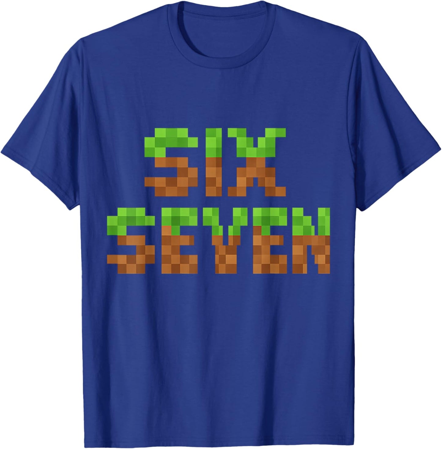 Funny Six Seven 6 7 Meme Gen Alpha Slang Game Pixel 67 Boys T-Shirt - T-Shirt | Royal