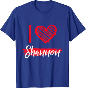 I Love Shannon I Heart Shannon T-Shirt - T-Shirt | Royal