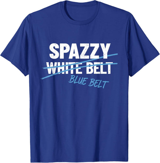 Spazzy White Belt Blue Belt Brazilian Jiu-Jitsu Martial T-Shirt - T-Shirt | Royal