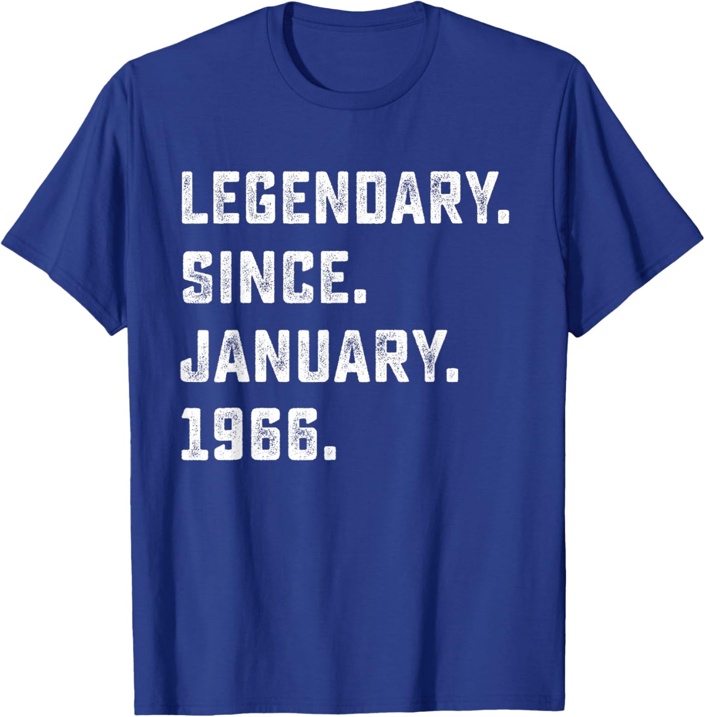 60th Birthday Gift Legendary Since January 1966 60 Yrs Old T-Shirt - T-Shirt | Royal