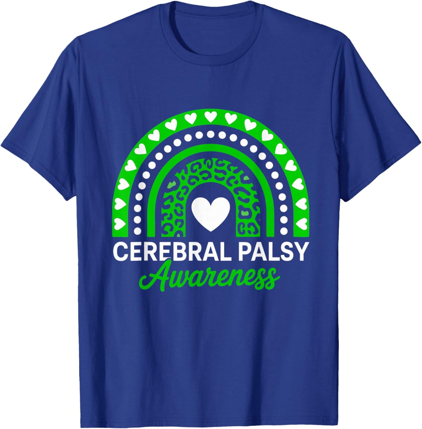 Cerebral Palsy CP Awareness Rainbow Leopard T-Shirt - T-Shirt | Royal