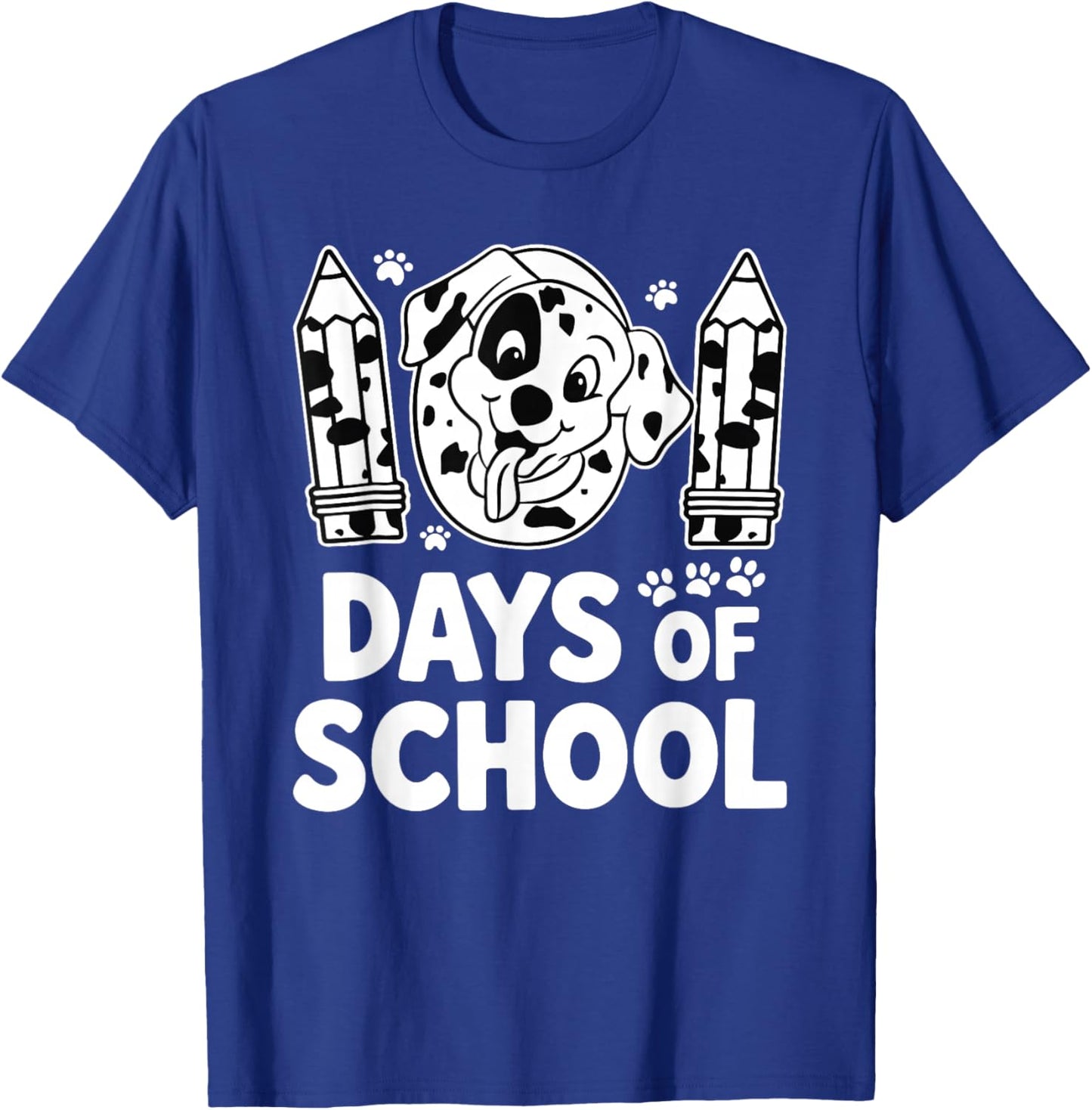 100 Days of School Dalmatian Dog Boy Kid 100th Day of School T-Shirt - T-Shirt | Royal