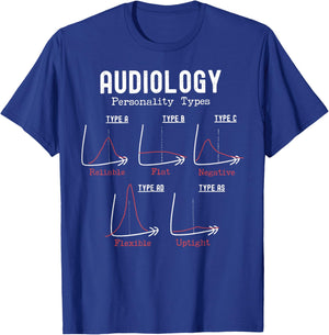 Audiology Personality Types ENT Hearing Aids Dr Audiologist T-Shirt - T-Shirt | Royal
