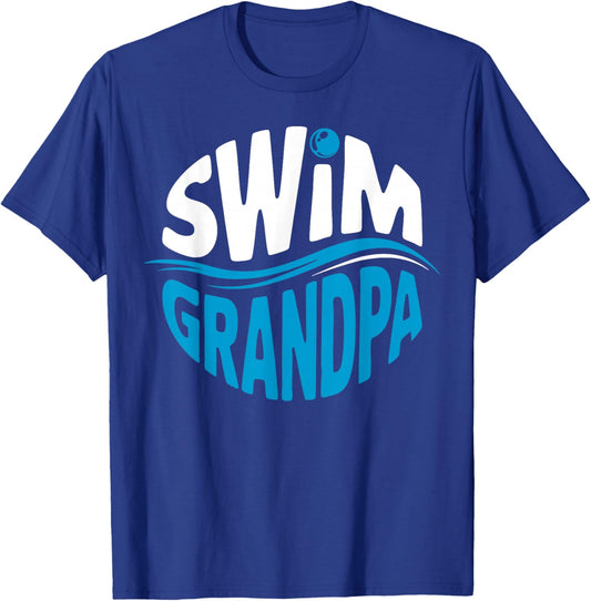 Swim Grandpa Grandfather Swimming T-Shirt - T-Shirt | Royal