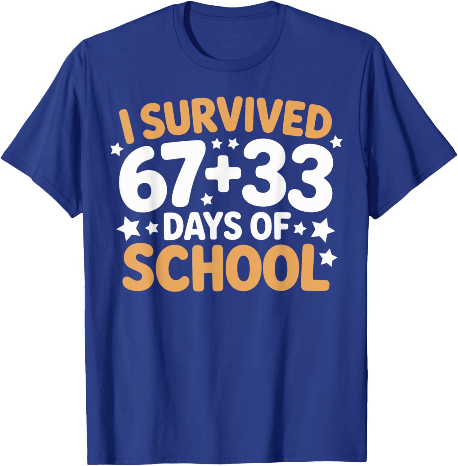 I Survived 100 Days of School 67+33 Ice Cream Math T-Shirt - T-Shirt | Royal
