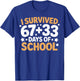 I Survived 100 Days of School 67+33 Ice Cream Math T-Shirt - T-Shirt | Royal